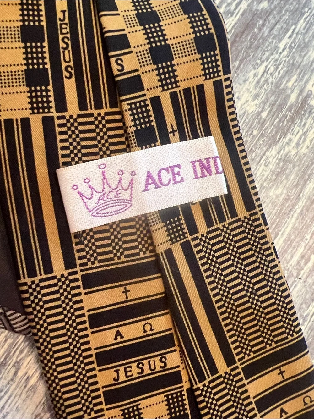 Set of 4 Assorted Men’s Patterned Silk & Polyester Ties - Brown, Gold & Black